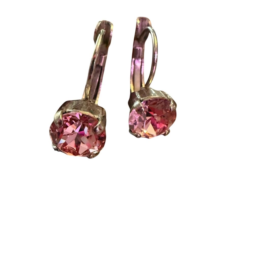 Sabika LIKE Pink Silver Tone Dangle Earrings